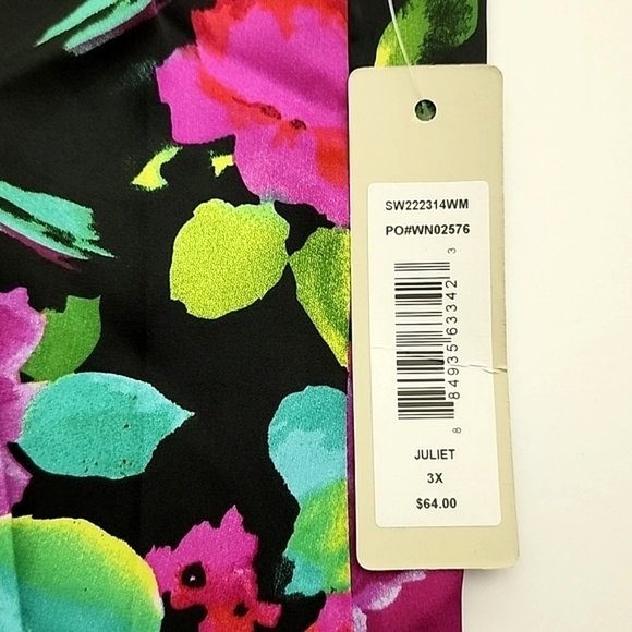 Sunny Leigh Juliet Women's Multi Colour Floral Blouse Print Lightweight Size 3X - Picture 8 of 12